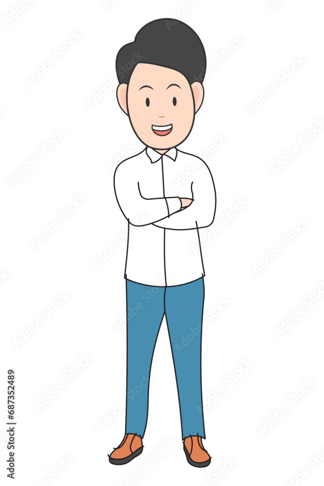 Isolated Employee Character Clipart Vector
