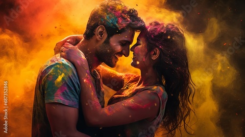 Intimate Moments at Holi Festival