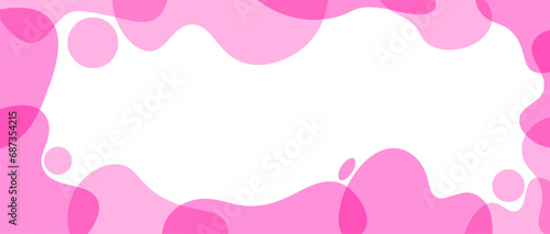 Pink business card banner organic shape border frame decoration background