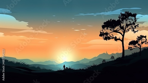 A look at the endless distance silhouette on the top of the hill © JVLMediaUHD