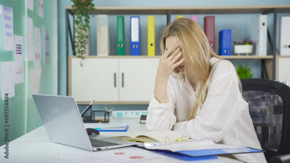 Overwork and headache in the office. Overwork and headache in the office.