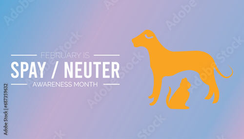 Vector illustration on the theme of Spay and Neuter awareness month observed each year during February.banner, Holiday, poster, card and background design.