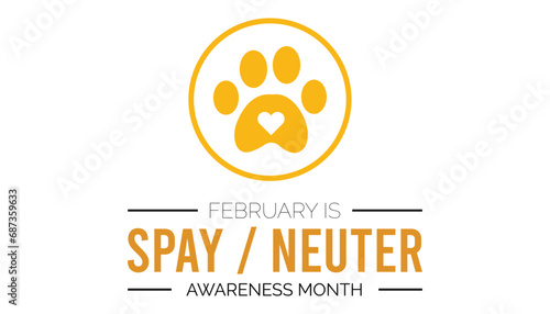 Vector illustration on the theme of Spay and Neuter awareness month observed each year during February.banner, Holiday, poster, card and background design.