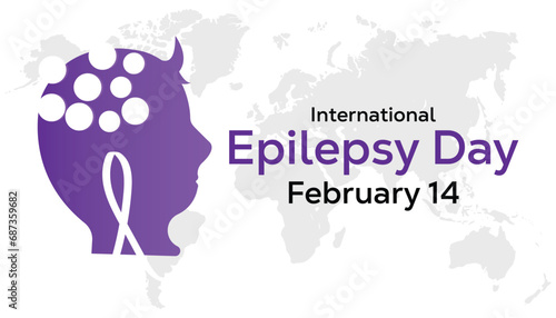 Vector illustration on the theme of International Epilepsy Day observed each year during February.banner, Holiday, poster, card and background design.