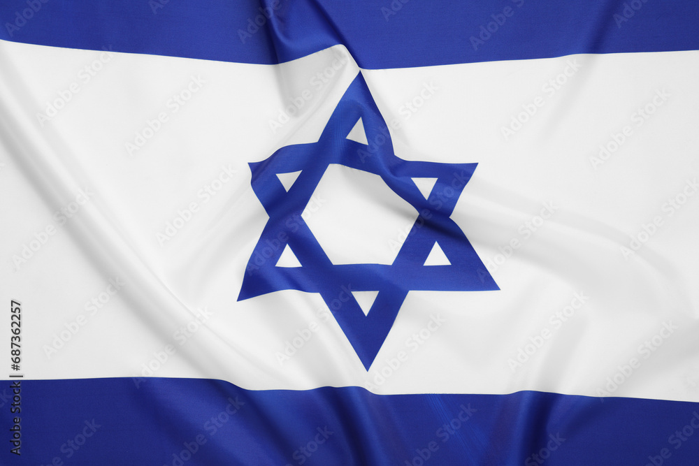 Flag of Israel as background, top view. National symbol Flag of Israel as background, top view. National symbol