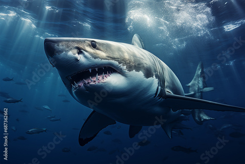 Great white shark underwater