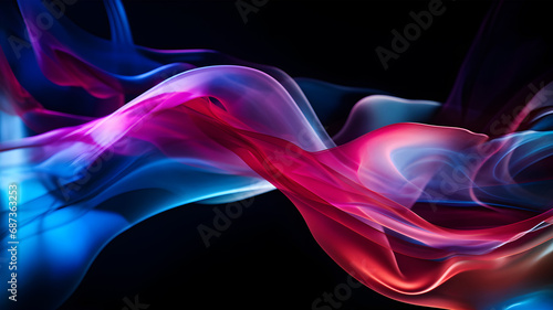 Colourful smoke on a black background. Abstract background. AI Generative