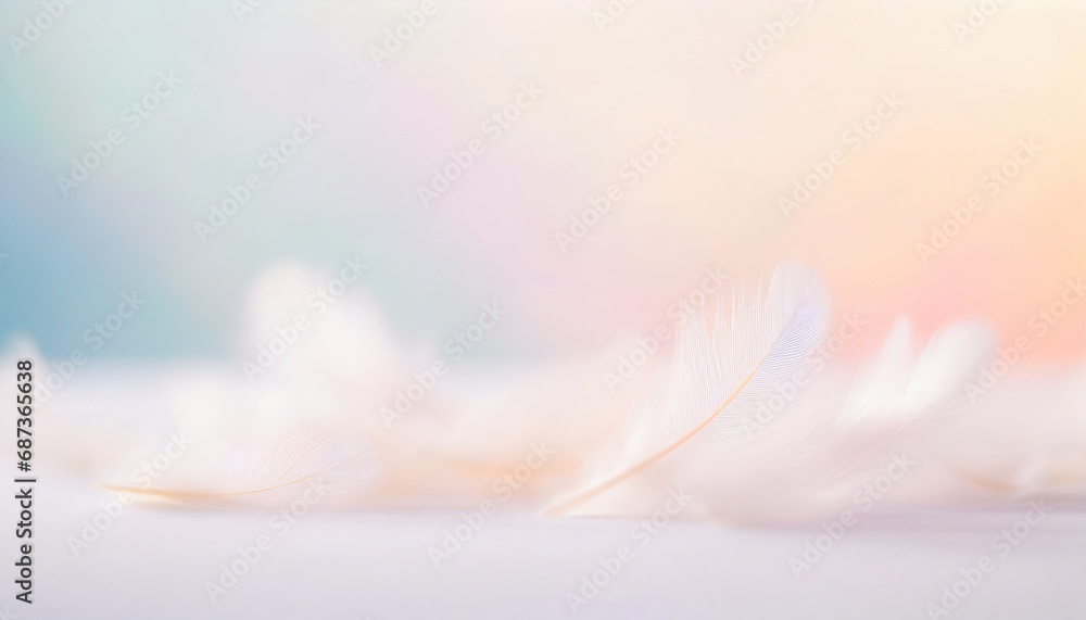 Soft feathers falling from the sky - obrazy, fototapety, plakaty 