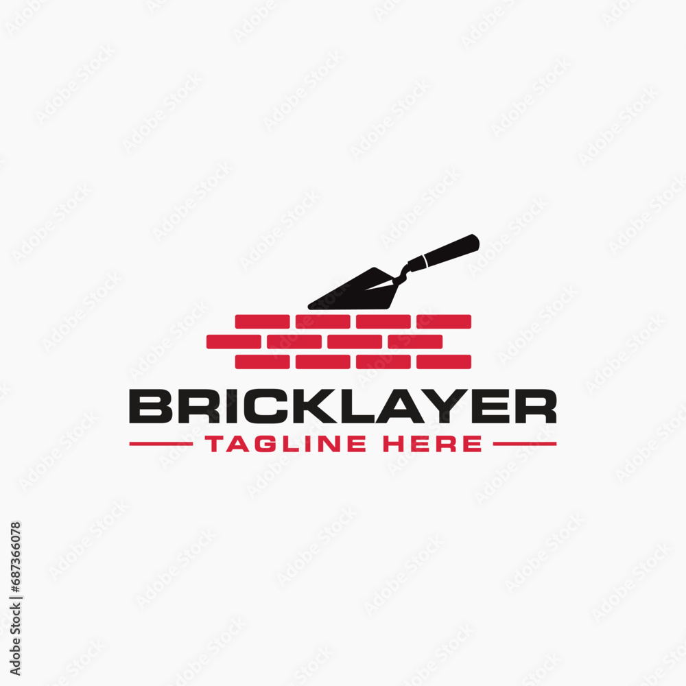 Masonry brick wall construction logo template design 4 Masonry brick wall construction logo template design 4