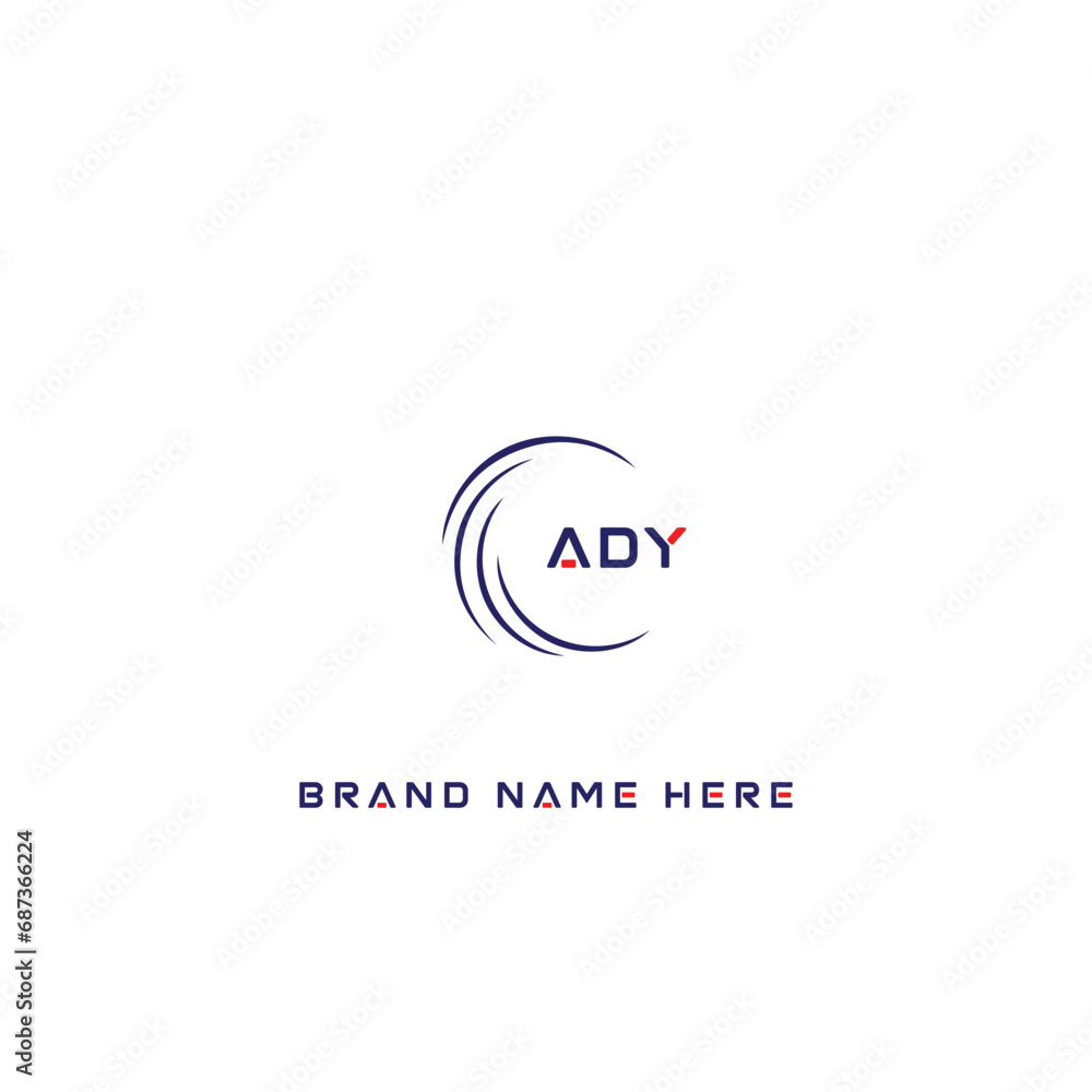 ADY logo. A D Y design. White ADY letter. ADY, A D Y letter logo design. Initial letter ADY linked circle uppercase monogram logo. A D Y letter logo vector design.	
