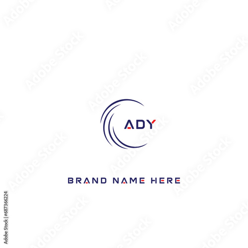 ADY logo. A D Y design. White ADY letter. ADY, A D Y letter logo design. Initial letter ADY linked circle uppercase monogram logo. A D Y letter logo vector design.   © MdRakibul