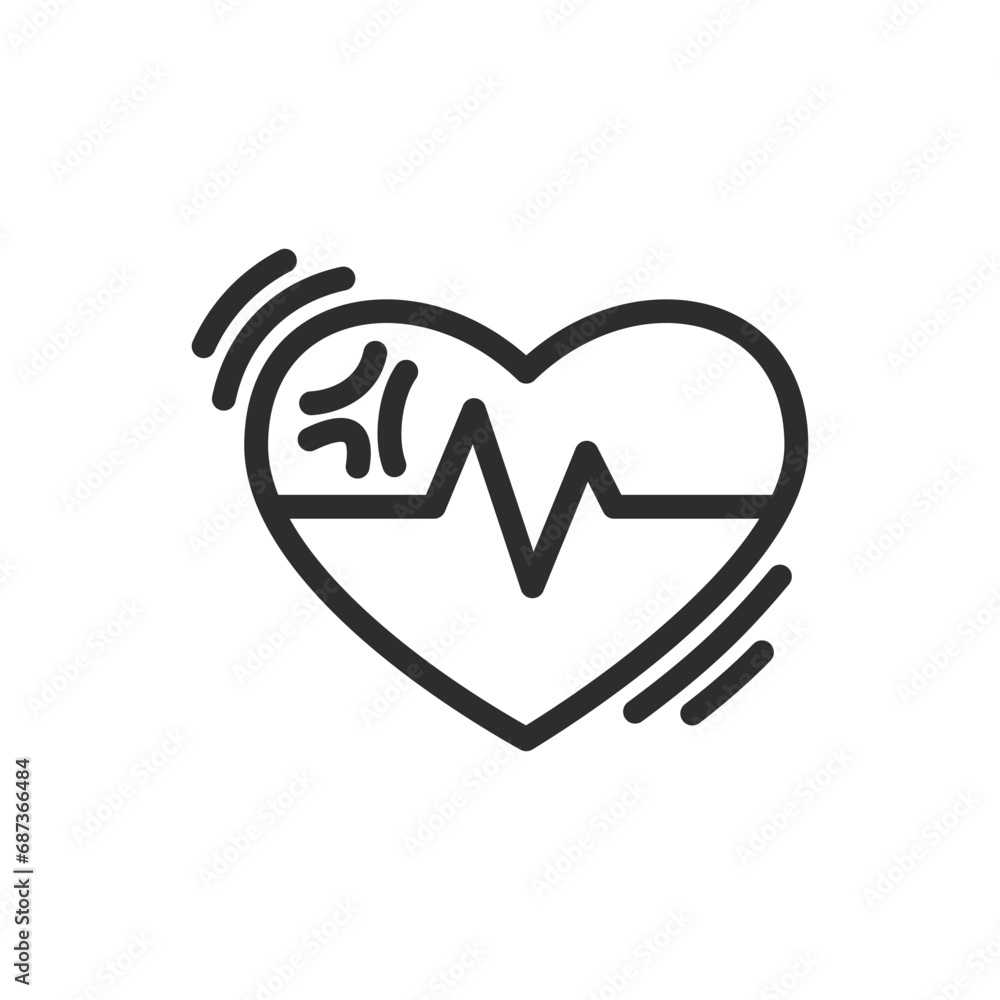 Heart with beating pulse indicator. Vector illustration Heart with beating pulse indicator. Vector illustration
