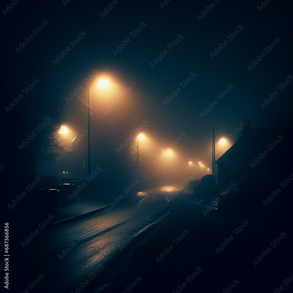 Nighttime Rural Street
