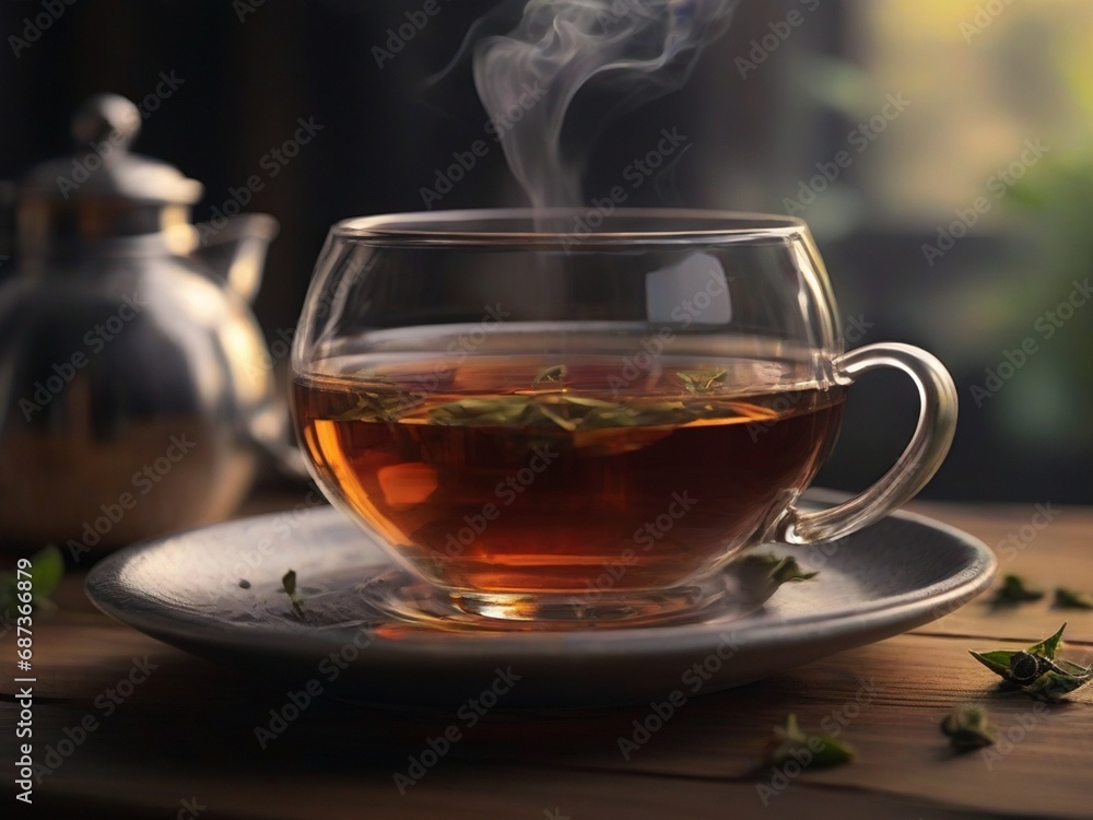 Invigorating tea moment: Strong, fresh cup of tea with subtle steam – a perfect blend of warmth and freshness. Ideal for tea enthusiasts and perfect for international tea day! Invigorating tea moment: Strong, fresh cup of tea with subtle steam – a perfect blend of warmth and freshness. Ideal for tea enthusiasts and perfect for international tea day!