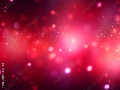 Sparkling red glitter Christmas background, abstract bokeh glowing scene illustration