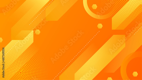 Orange and yellow vector modern abstract background with shapes