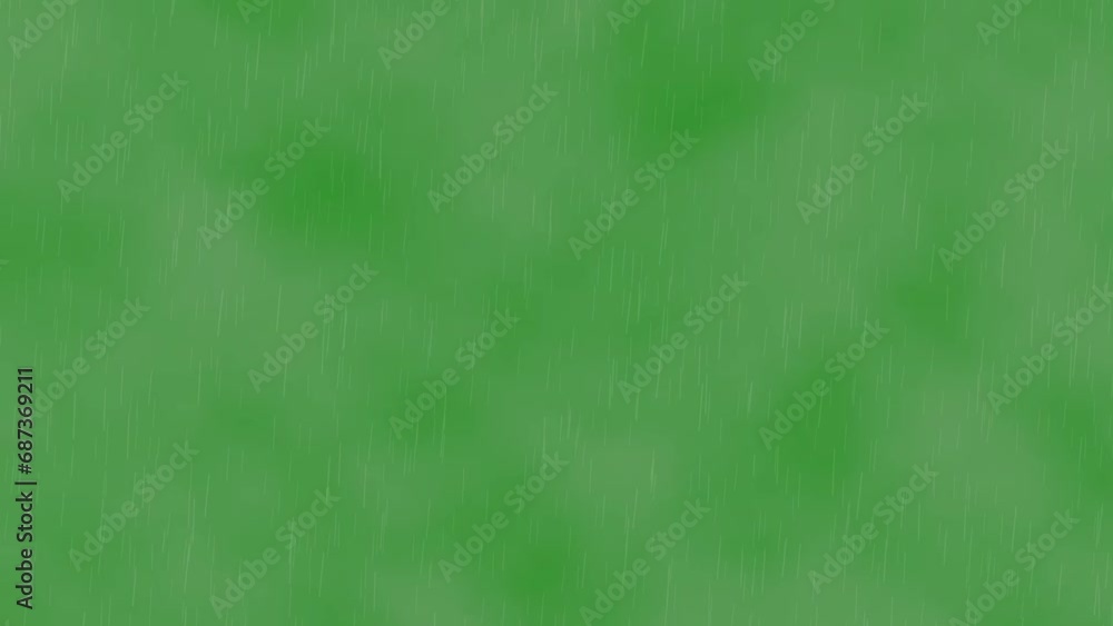 Rainfall and fog green screen motion graphics. Heavy rain falling on green screen Rainfall and fog green screen motion graphics. Heavy rain falling on green screen
