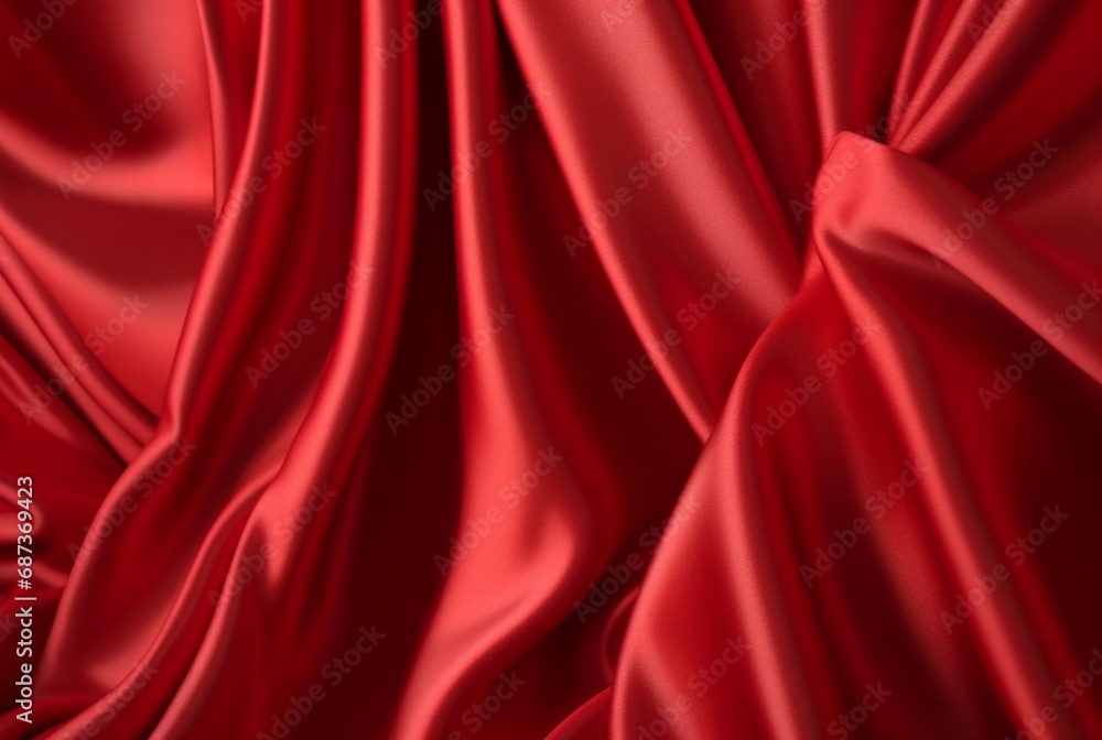 Obraz premium luxury red fabric texture background. generative ai