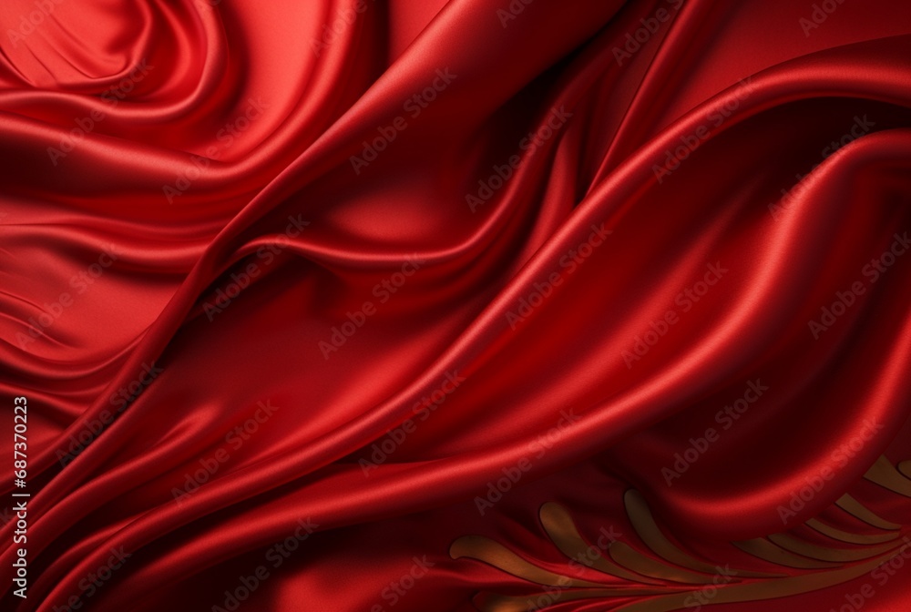 Obraz premium luxury red fabric texture background. generative ai