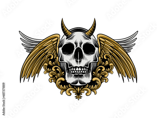 Skull Tatto Design Inspiration with Ornate