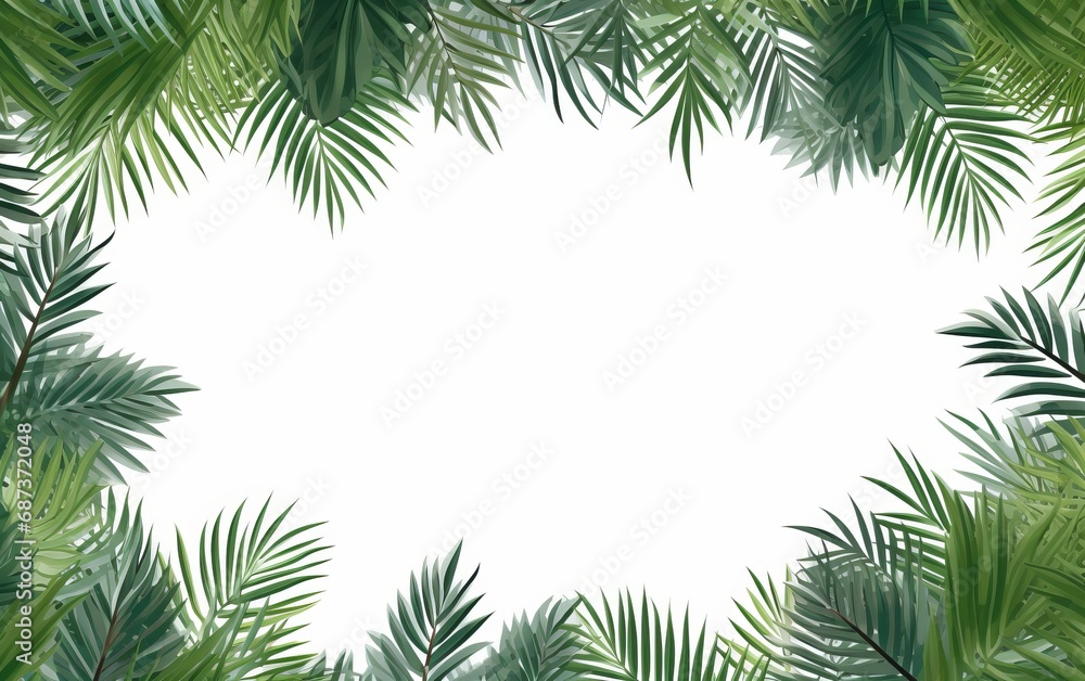 Leaf frame with white background