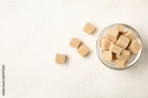 Brown sugar cubes in glass ...
