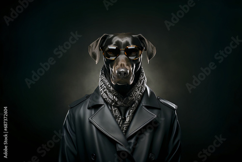 Anthropomorphic Portrait of a Doberman in Stylish Attire © Andrés Martínez