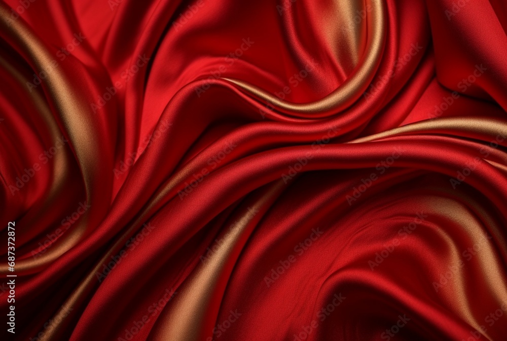Obraz premium luxury red fabric texture background. generative ai