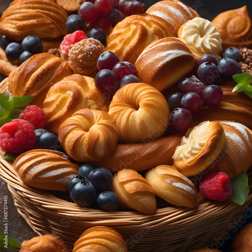 Wallpaper Mural assortment of bread in basket Torontodigital.ca