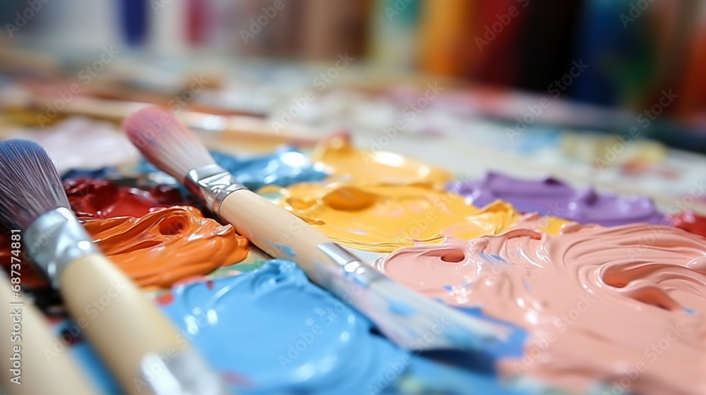 paints and brushes HD 8K wallpaper Stock Photographic Image paints and brushes HD 8K wallpaper Stock Photographic Image