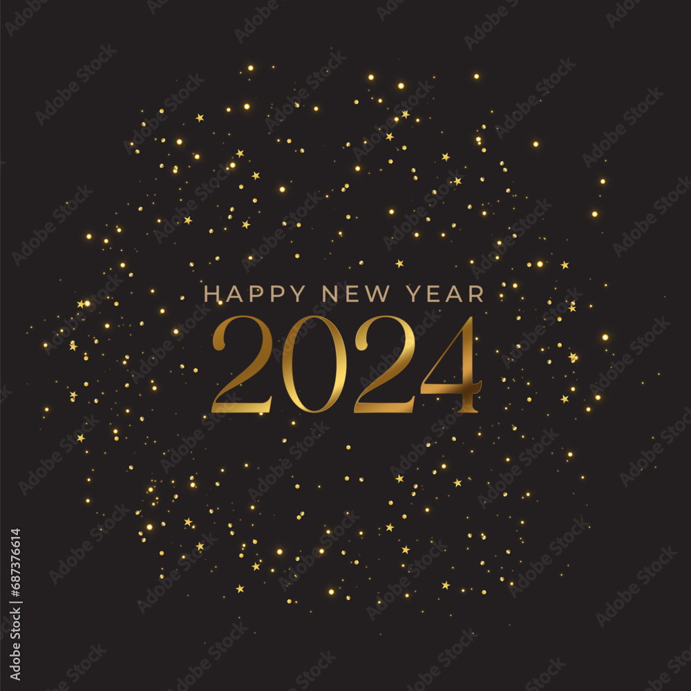 Happy New Year 2024 Wishes abstract vector clean minimalist glitter background modern greeting social media ready flashy background Happy New Year 2024 Wishes abstract vector clean minimalist glitter background modern greeting social media ready flashy background