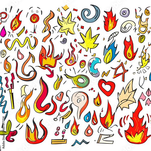 Dive into the imaginative world of children as they create a showcase of different fire types through vibrant drawings, turning flames into a mesmerizing display of creativity.