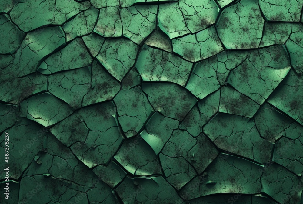 Obraz premium cracked green cement texture background. generative ai