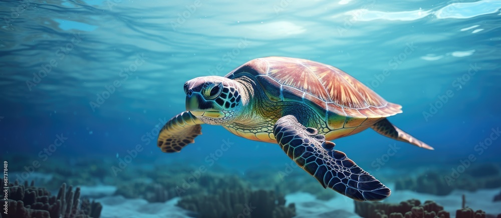 Fototapeta premium Beach-dwelling sea turtle