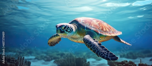 Beach-dwelling sea turtle