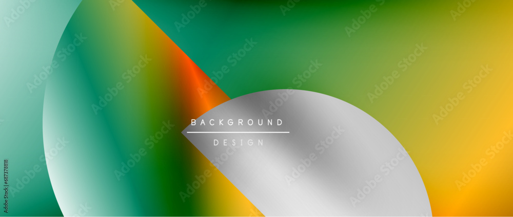 Obraz premium Circles and round shapes with gradients. Minimal abstract background, round geometric shapes, clean and structured design