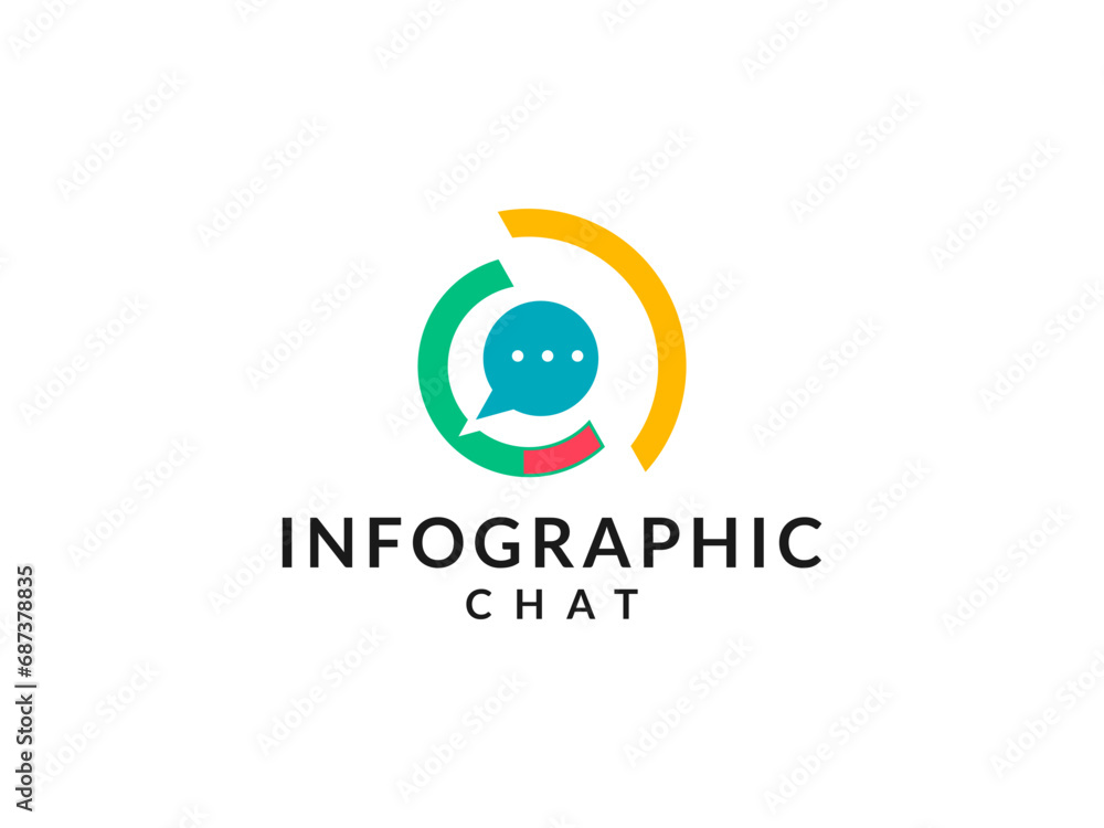 Infographic and chat logo for business symbols Infographic and chat logo for business symbols