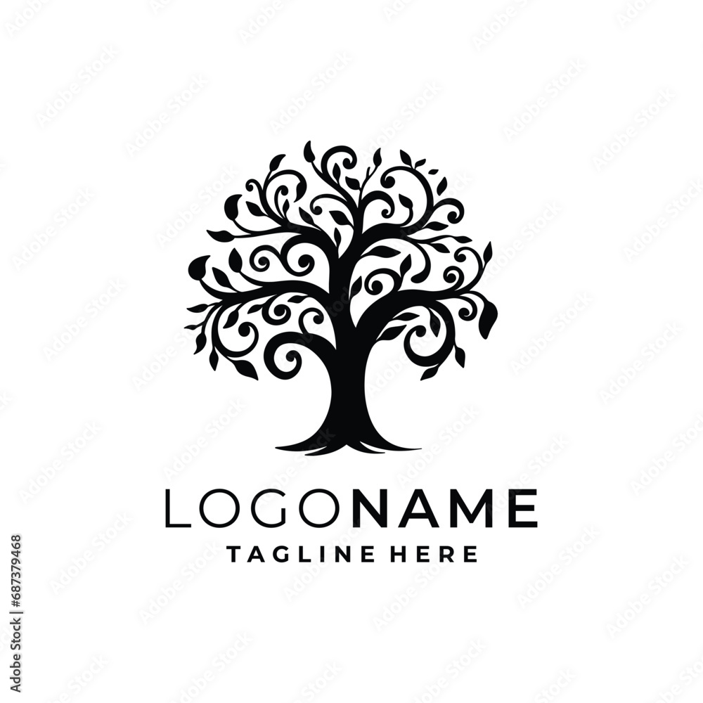 Tree logo template vector	
