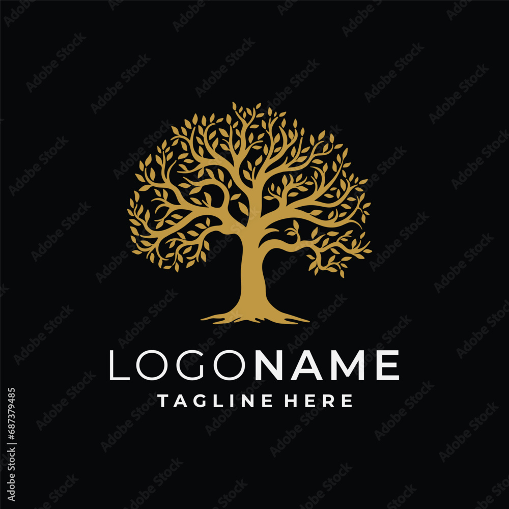 Obraz premium Tree logo template vector 