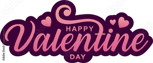 Valentines day script with heart pattern and typography of happy valentines day text photo