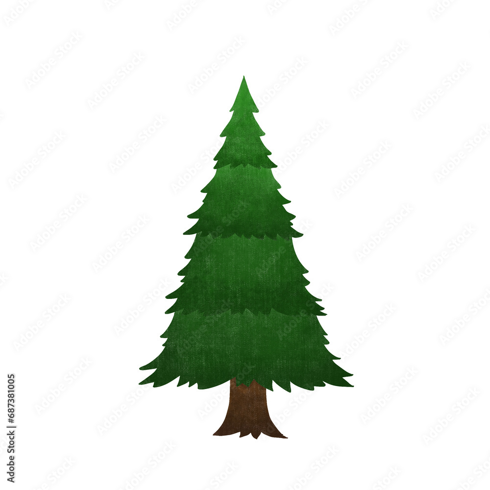 Christmas tree - hand drawn Christmas tree - hand drawn