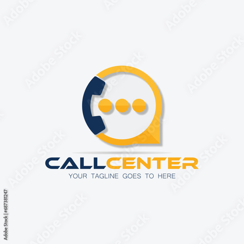 Call center logo template illustration