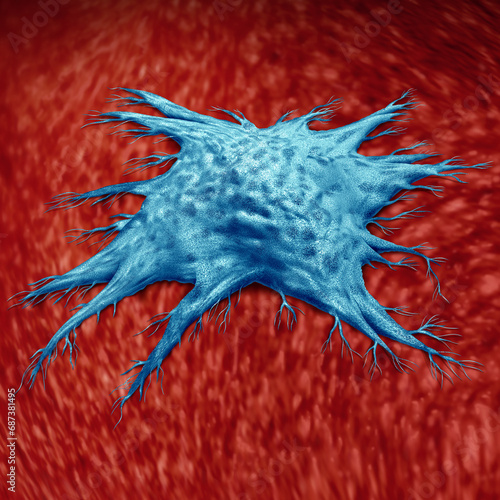 Canvas Print Senescent Cell as zombie cells as a symbol for Cellular Senescence and aging in