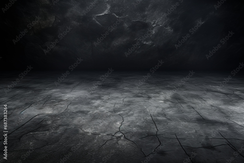 暗いコンクリートのテクスチャー背景。A dark concrete floor texture　Generative AI - obrazy, fototapety, plakaty 