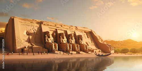 The Eternal Legacy: Exploring the Marvels of Ramesses II's Monumental Temple background generative ai photo