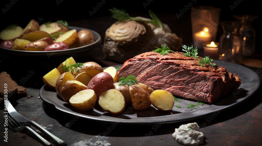 lamb chops with vegetables HD 8K wallpaper Stock Photographic Image lamb chops with vegetables HD 8K wallpaper Stock Photographic Image