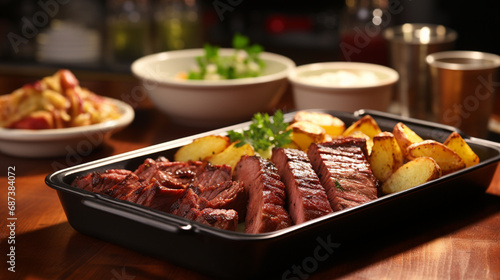 meat and vegetables HD 8K wallpaper Stock Photographic Image 
