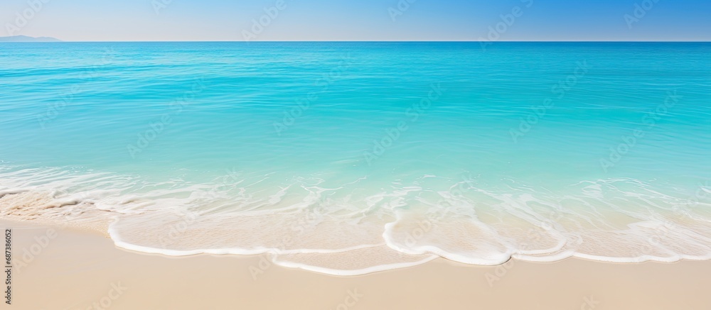 Stunning Saadiyat island beach with crystal-clear turquoise water.