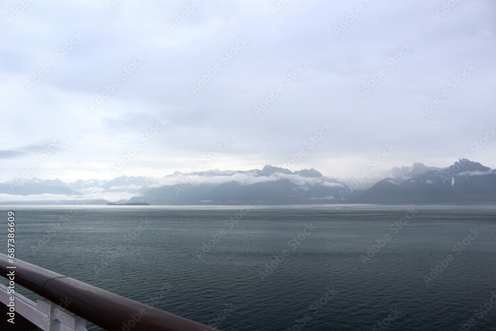 Glacier Bay on a cloudy morning