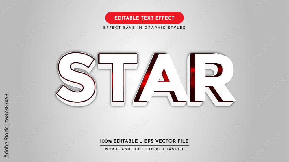 star red light background text effect. Editable text effect star red light background text effect. Editable text effect